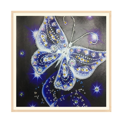 Blue Transparent Butterfly Special Shaped Drills Diamond Painting