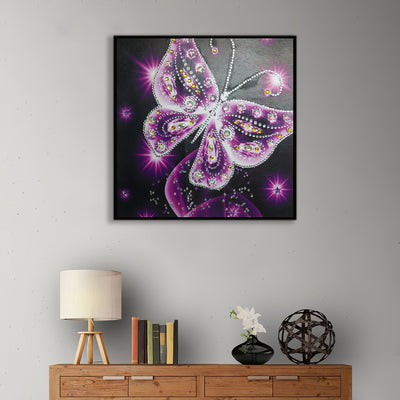 Purple Transparent Butterfly Special Shaped Drills Diamond Painting