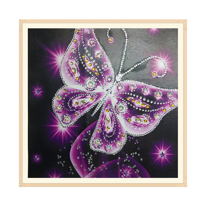 Purple Transparent Butterfly Special Shaped Drills Diamond Painting