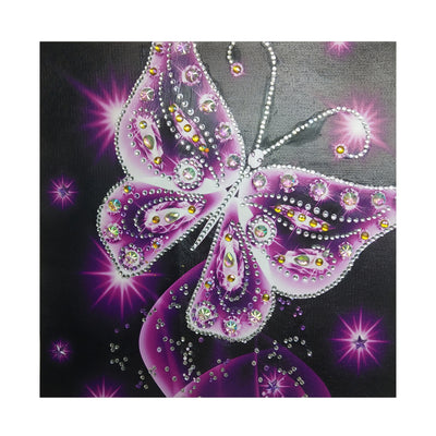 Purple Transparent Butterfly Special Shaped Drills Diamond Painting