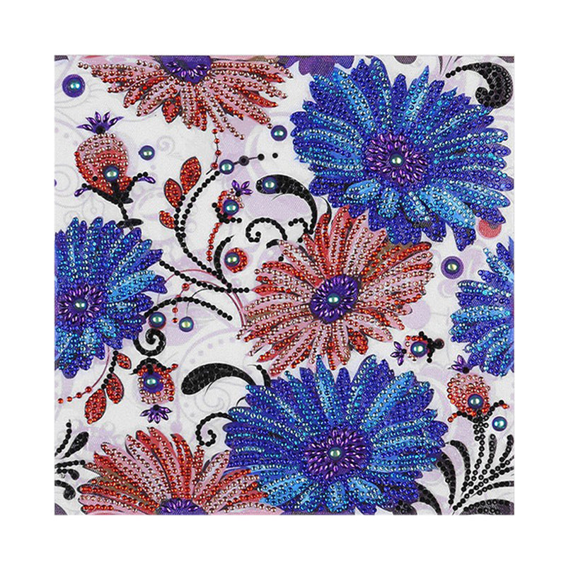 Blue and Red Flower Special Shaped Drills Diamond Painting