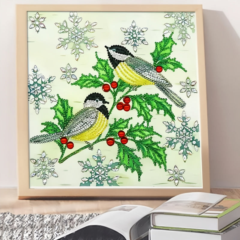 Birds and Green Leaves Special Shaped Drills Diamond Painting