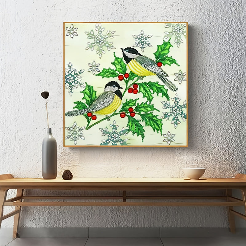 Birds and Green Leaves Special Shaped Drills Diamond Painting