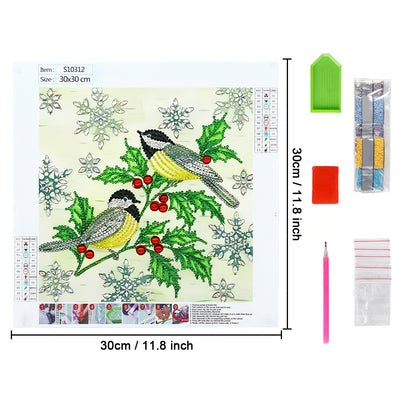 Birds and Green Leaves Special Shaped Drills Diamond Painting