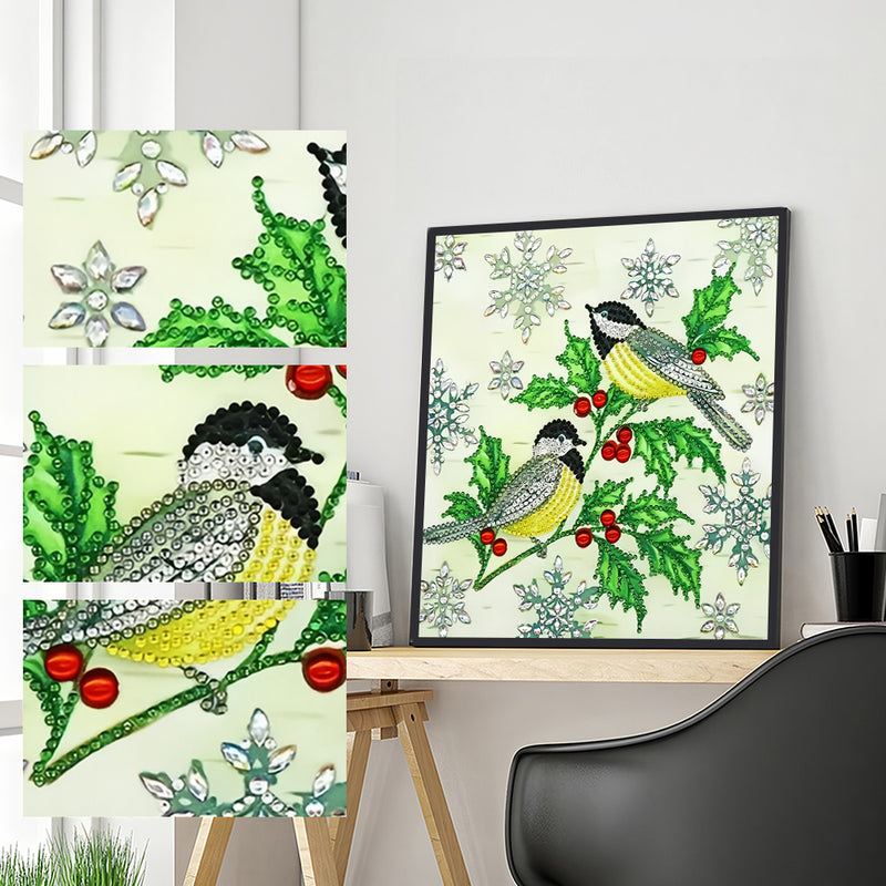 Birds and Green Leaves Special Shaped Drills Diamond Painting