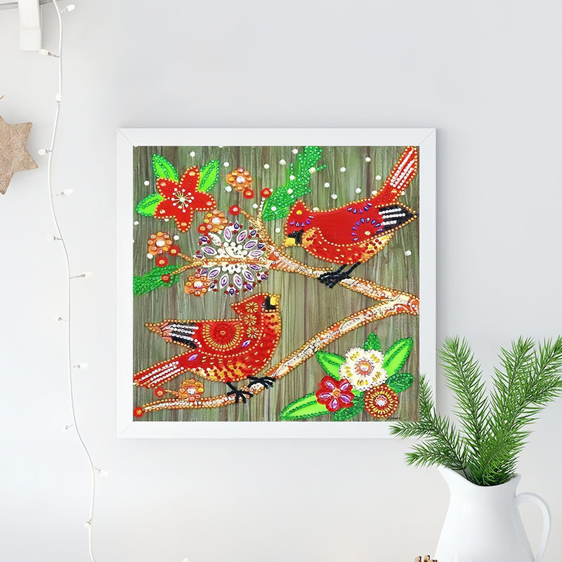 Christmas Cardinal Special Shaped Drills Diamond Painting