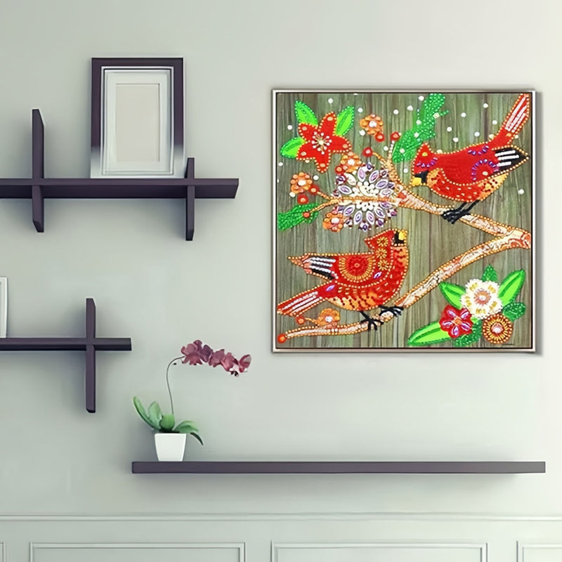 Christmas Cardinal Special Shaped Drills Diamond Painting