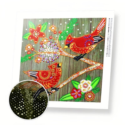 Christmas Cardinal Special Shaped Drills Diamond Painting