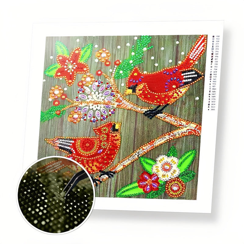 Christmas Cardinal Special Shaped Drills Diamond Painting