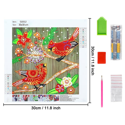 Christmas Cardinal Special Shaped Drills Diamond Painting