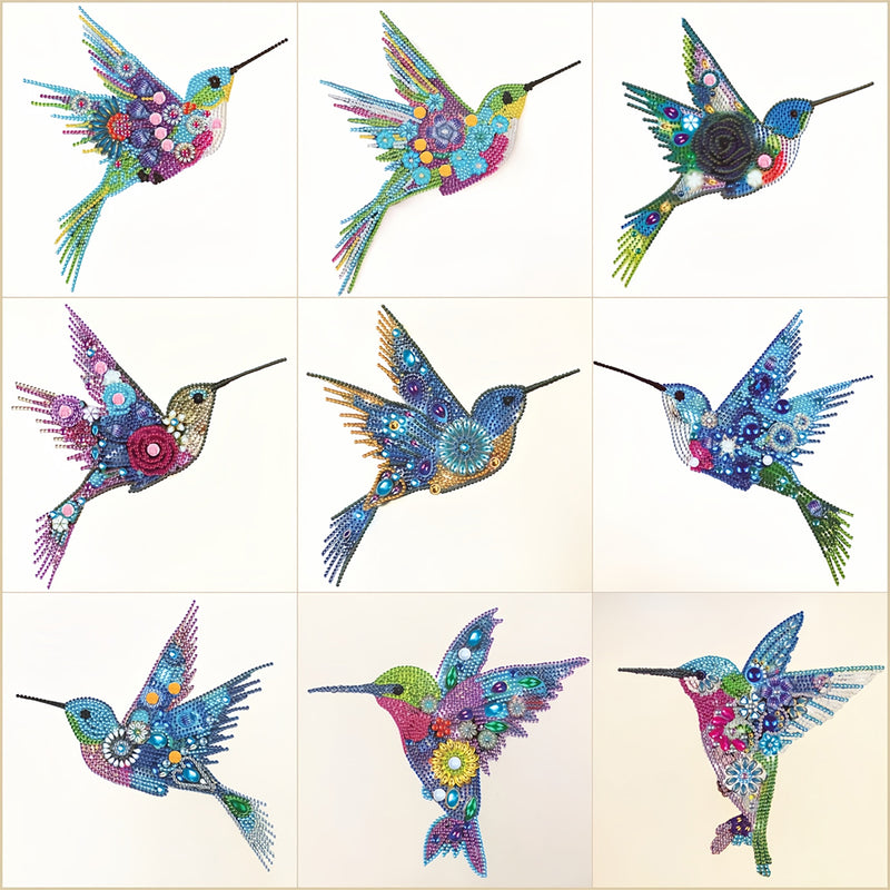 9 Styles of Flower Hummingbirds Special Shaped Drills Diamond Painting