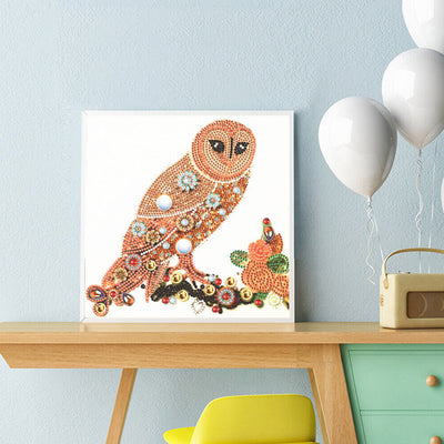 Orange Owl Special Shaped Drills Diamond Painting