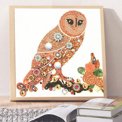 Orange Owl Special Shaped Drills Diamond Painting