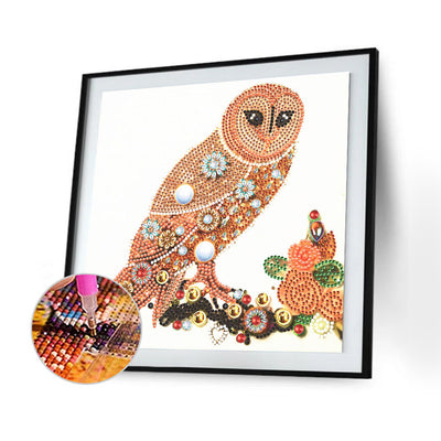 Orange Owl Special Shaped Drills Diamond Painting