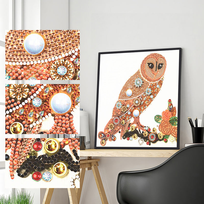 Orange Owl Special Shaped Drills Diamond Painting