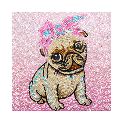 Dog Wearing Pink Headband Special Shaped Drills Diamond Painting