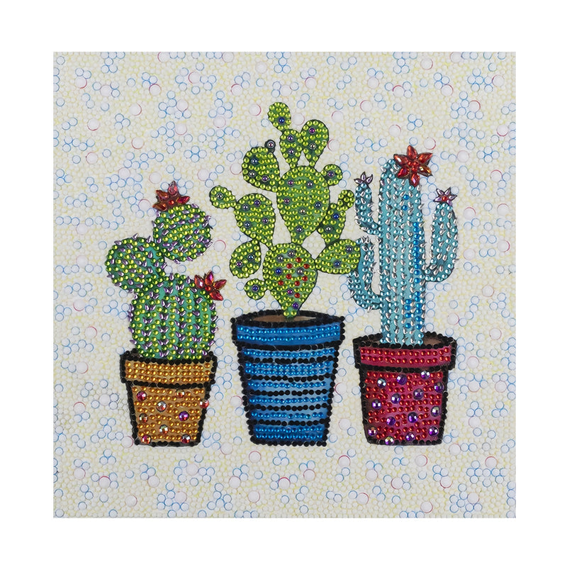 Three Potted Cactus Pots Special Shaped Drills Diamond Painting