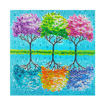 Tricolor Trees by the Lake Special Shaped Drills Diamond Painting