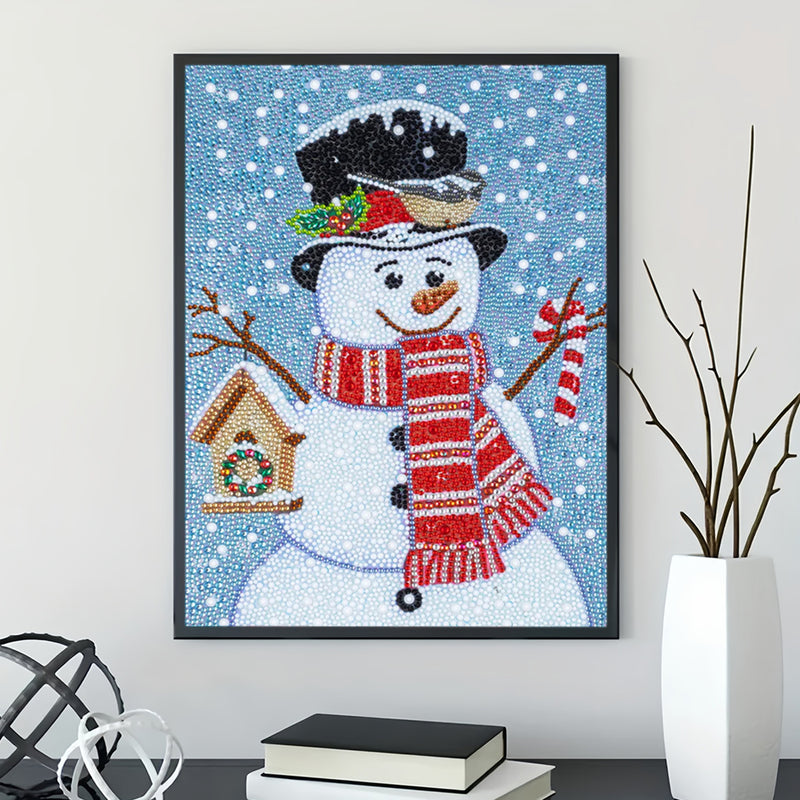 Snowman with Red Scarf Special Shaped Drills Diamond Painting