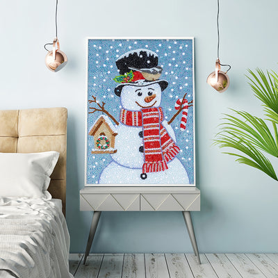 Snowman with Red Scarf Special Shaped Drills Diamond Painting