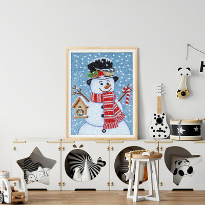 Snowman with Red Scarf Special Shaped Drills Diamond Painting