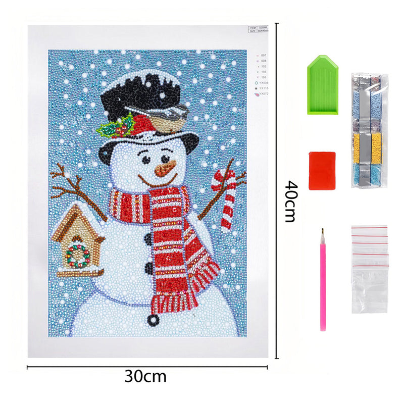 Snowman with Red Scarf Special Shaped Drills Diamond Painting