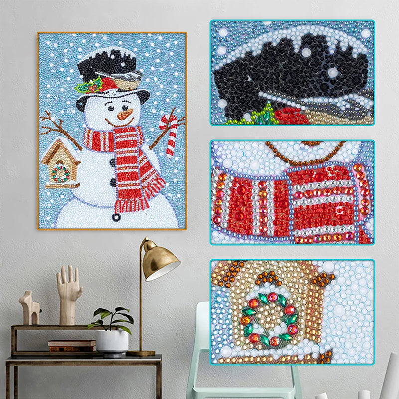 Snowman with Red Scarf Special Shaped Drills Diamond Painting