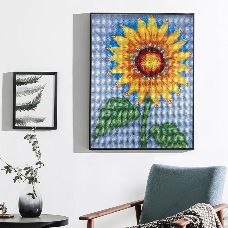 Green Leaves Sunflower Special Shaped Drills Diamond Painting