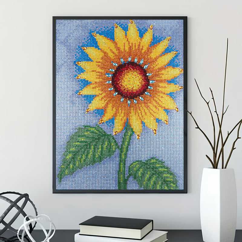 Green Leaves Sunflower Special Shaped Drills Diamond Painting