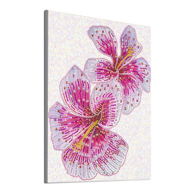 Pink Flowers Special Shaped Drills Diamond Painting