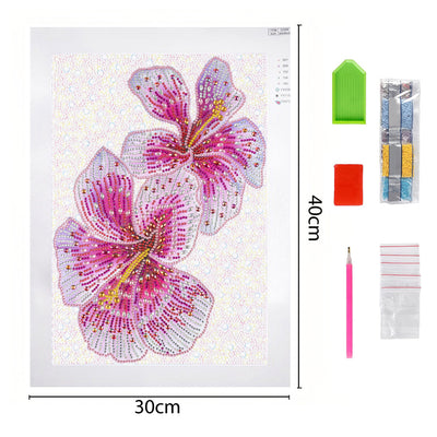 Pink Flowers Special Shaped Drills Diamond Painting