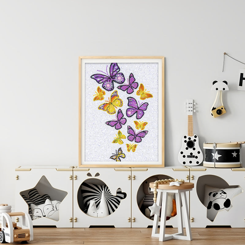 Purple and Yellow Butterflies Special Shaped Drills Diamond Painting