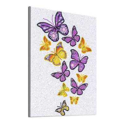 Purple and Yellow Butterflies Special Shaped Drills Diamond Painting