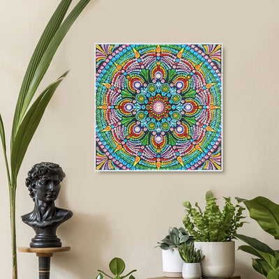 Green Lotus Mandala Special Shaped Drills Diamond Painting