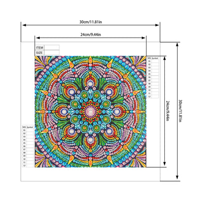 Green Lotus Mandala Special Shaped Drills Diamond Painting