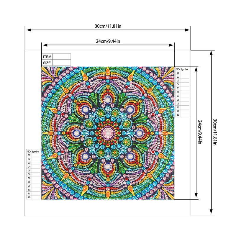 Green Lotus Mandala Special Shaped Drills Diamond Painting