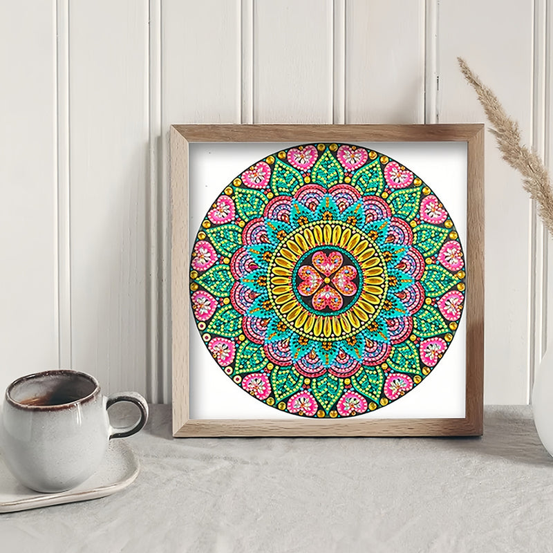 Flower and Heart Mandala Special Shaped Drills Diamond Painting