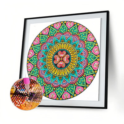 Flower and Heart Mandala Special Shaped Drills Diamond Painting