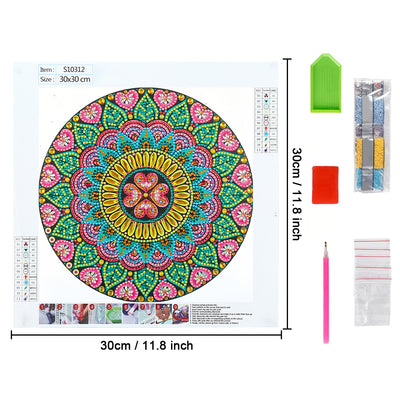 Flower and Heart Mandala Special Shaped Drills Diamond Painting