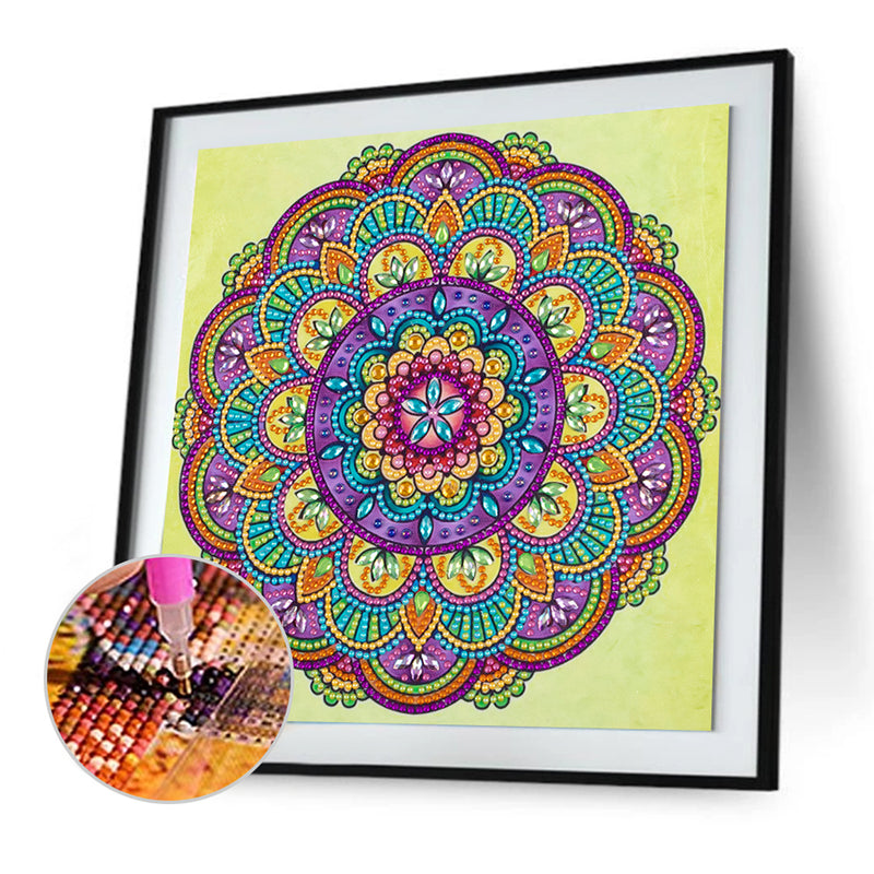 Lotus Flower Shape Mandala Special Shaped Drills Diamond Painting