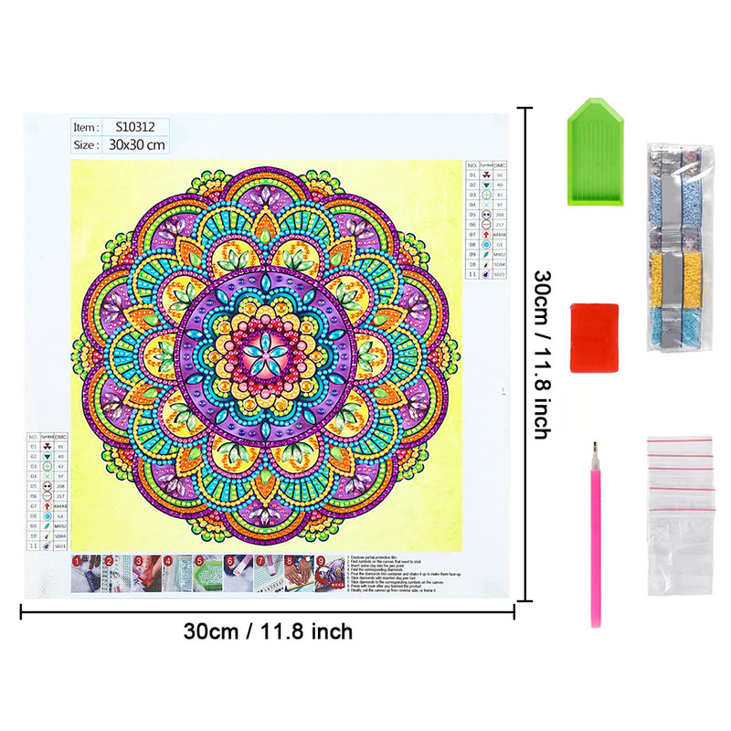 Lotus Flower Shape Mandala Special Shaped Drills Diamond Painting