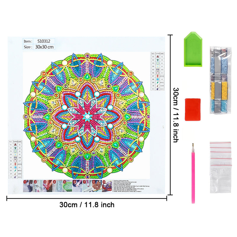 Green Mandala Special Shaped Drills Diamond Painting