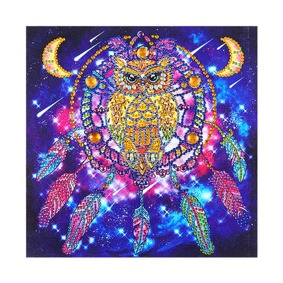 Owl Feather Dream Catcher Special Shaped Drills Diamond Painting