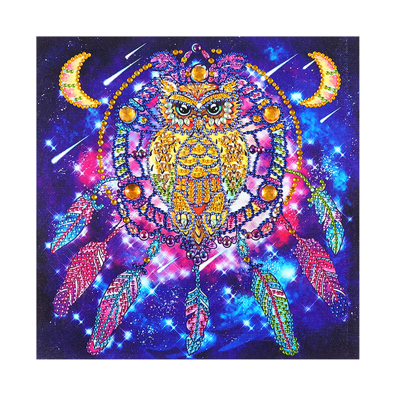 Owl Feather Dream Catcher Special Shaped Drills Diamond Painting