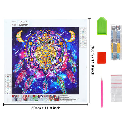 Owl Feather Dream Catcher Special Shaped Drills Diamond Painting