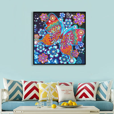 Colorful Butterfly and Flowers Special Shaped Drills Diamond Painting