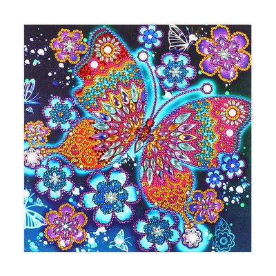 Colorful Butterfly and Flowers Special Shaped Drills Diamond Painting