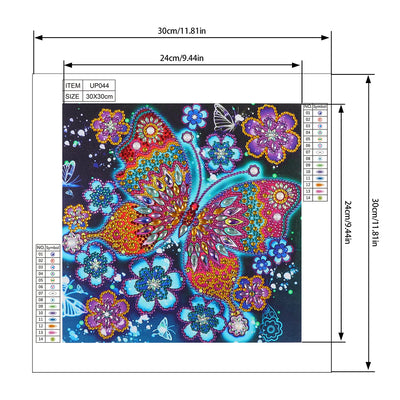 Colorful Butterfly and Flowers Special Shaped Drills Diamond Painting