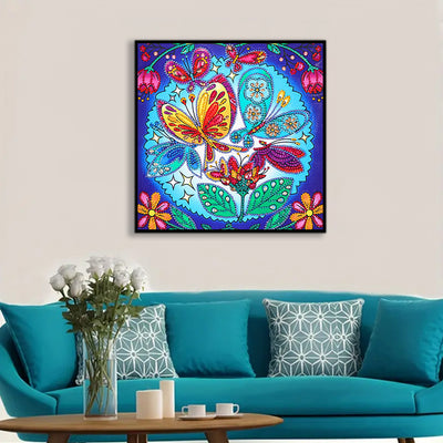 Colorful Butterfly and Plant Special Shaped Drills Diamond Painting