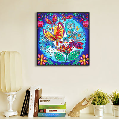 Colorful Butterfly and Plant Special Shaped Drills Diamond Painting